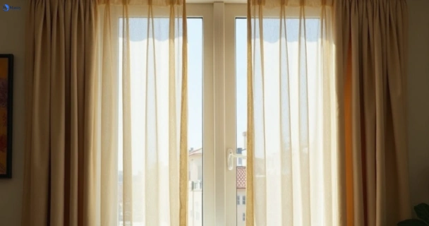 Dusty and dull curtains in illawong-nsw before steam cleaning